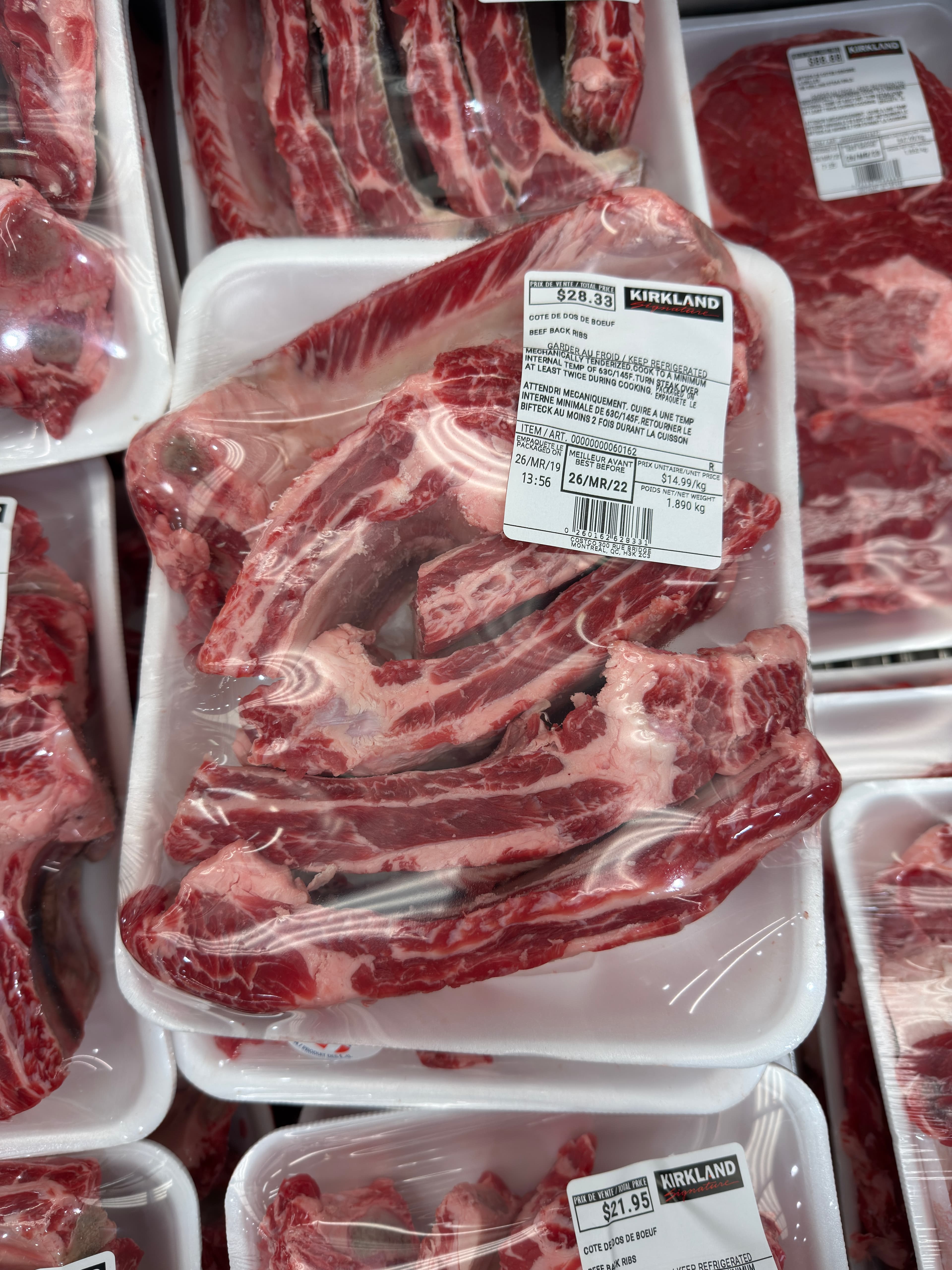 Raw beef back ribs ready for soup